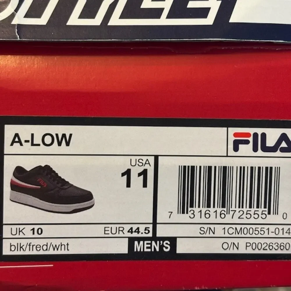 Fila A-Low 1CM00551-014 Mens Black Lifestyle Sneakers Shoes, size 11 - Picture 7 of 7